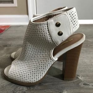 Open Toed White Booties